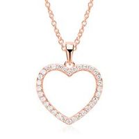 cadena corazon plata 925 rosa