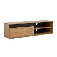 conjunto de muebles de tv de 3 piezas roble y negro 140 cm modular