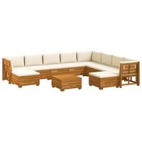 11 uds conjunto de sofas de exterior madera de acacia solida vidaxl