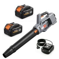 outsunny soplador de hojas sin cable 36v con 2 baterias 40ah y cargador gris