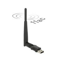 tarjeta de red delock 12462 usb 20 wi-fi 5 433 mbits banda dual negra