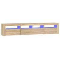 mueble de tv con luces led roble sonoma 210x35x40 cm vidaxl