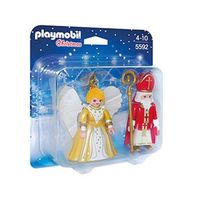 san nicolas y angel de navidad