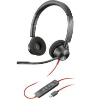 poly blackwire 3320 auriculares estereo usb-c certificados por microsoft teams  adaptador usb-ca