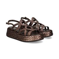pons quintana sandalias con plataforma mujer - marron talla 39