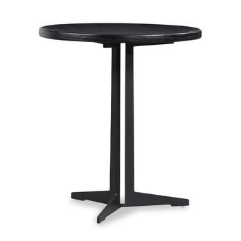 Mesa Auxiliar Redonda Pärumm Big Oslo 50x53 Cm De Madera Y Metal Negra