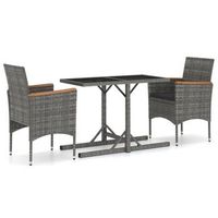 juego de comedor para jardin 3 piezasrconjunto de comedor de exteriorrconjunto de jardin gris