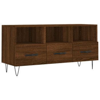 Mueble Tv | Mueble De Salón | Armario Tv Madera De Ingeniería Marrón Roble 102x36x50 Cm