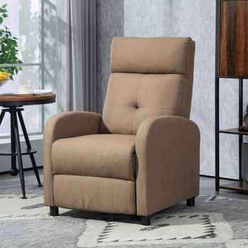 Sillón Relax Reclinable De Poliéster Espuma Homcom 67x87x98 Cm Marrón