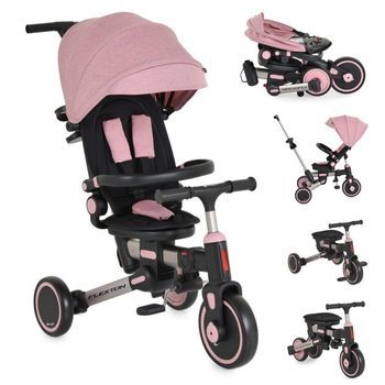 Triciclo Evolutivo Byox Flexton 6 En 1 Con Asiento Giratorio Y Control Parental - Pink