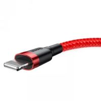 cable usb a lightning baseus cafule 05 m rojo 24 a