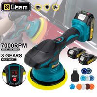 gami-pulidor de coche inalambrico 8 engranajes ajustable electrico encerado lijado sellado herramienta electrica compatible con pin de bateria makita de 18v