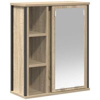 mueble de bano  armario de bano de pared con espejo roble sonoma 50x21x60 cm