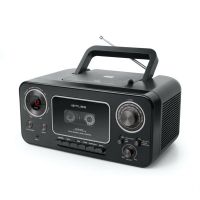 radio cd muse m-182 rdc 6w rms aux cassette cd fm mw negro