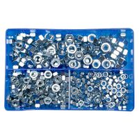 box of 450 assorted steel nuts metric m6m12