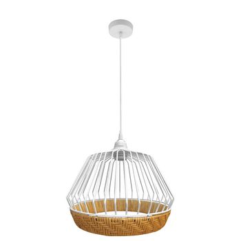 FABRILAMP Lámpara de techo colgante Hugo 1xe27 Blanco/natural 30d