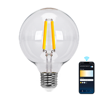 aigostar bombilla led inteligente bombilla alexa led vintage g95 transparente tipo globo 6w 850lm e27 regulable calida a fria 2700k a 6500k compatible con alexa y google home