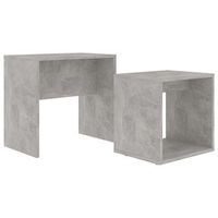 juego de mesas de centrormesa auxiliarrmesa de cafe contrachapada gris hormigon 48x30x45cm