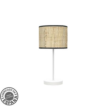 Sobremesa moda 1xe14 blanco/cañizo oscuro 42x17x 17 cm