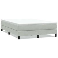 cama matrimonial  cama para adultos  cama box spring sin colchon terciopelo gris claro 140x210 cm