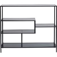 estanteria 100x115 en acero negro y vidriera