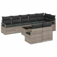 conjunto de sofas de jardin 9 pcs gris claro ratan sintetico vidaxl