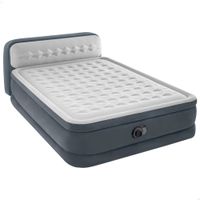 colchon hinchable doble intex ultra plush cabecero integrado 152x236x46 cm gris