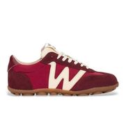 wonders para mujer ap-2101 zapatillas de piel nysa rojo 36 plano cordones casual