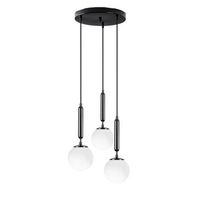 lampara de techo king-11465 blanco negro metal vidrio 34x34x134 cm