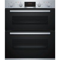 bosch serie 4 nbs533bs0b electric built-under double oven - stainless steel stainless steel