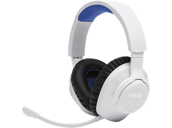 Auriculares gaming - JBL Quantum 360P Console Wireless, Para PlayStation, Inalámbrico, Cancelación Activa de Ruido, Micrófono, Blanco y Azul