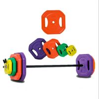 juego de mancuernas y barra con peso total opcional de 20 30 40 o 50 kg ajustable y con colores variados ideal para entrenar en casa o en el gimnasio