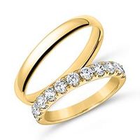 conjunto de anillos de oro de 14 quilates con diamantes