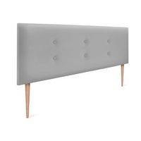 cabecero de polipiel con 2 hileras de botones 150x105cm con patas camas 150 - gris claro