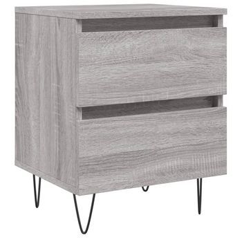 Mesita De Noche Madera De Ingeniería Gris Sonoma 40x35x50 Cm Vidaxl
