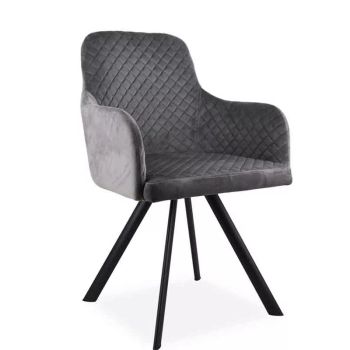 Sillón moderno tapizado gris Melisa