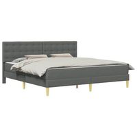 estructura de cama con colchon gris oscuro tela vidaxl