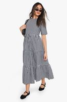 vestido midaxi holgado de algodon y cuadros vichy negro
