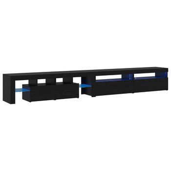 Gabinete De Tv 3 Uds. Roble Negro Madera De Ingeniería Vidaxl
