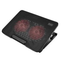 almohadilla refrigeracion ausavil cos-02 negra dos ventiladores led rojo usb