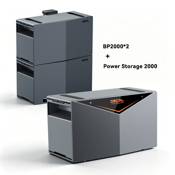 Oscal Powerstorage2000 1920wh Ip65 Balcón Estaciones Energía,ampliable Hasta 9600wh + Paquete Batería Bp2000*2