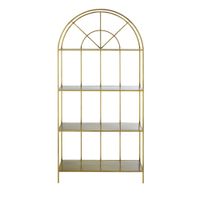 estanteria circular de metal dorado mate 90 cm