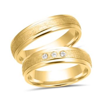 Alianzas 8 quilates oro amarillo 3 diamantes