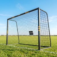 porteria futbol sportnow metal pe 300x120x200 cm negro y amarillo