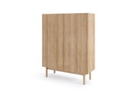 comoda efecto madera crema y blanco