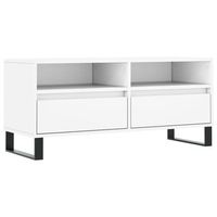 mueble tv  mueble de salon  mesa de tv madera contrachapada blanco 100x345x445 cm