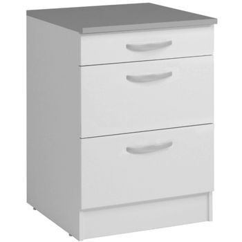 Módulo Inferior Cocina Eko 3 Cajones Blanco Mate 60x60 Cm