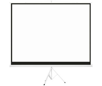 Homcom pantalla de proyector manual con soporte 120 pulgadas pantalla de proyección portátil formato 4:3 para interior y exterior eventos deportivos cine en casa patio 244x183 cm blanco