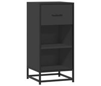 aparador - mueble de almacenamiento de madera de ingenieria y metal negro 355x35x76 cm es3807