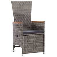 pack 2 uds sillas reclinables jardin  silla de exterior  sillon y cojines ratan sintetico gris